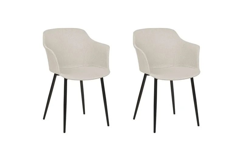 Sett med 2 spisestoler Elim - Beige, svart - Møbler - Stoler & lenestoler - Spisestuestoler & kjøkkenstoler