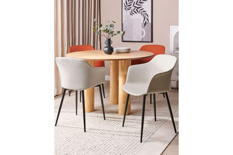 Sett med 2 spisestoler Elim - Beige, svart - Møbler - Stoler & lenestoler - Spisestuestoler & kjøkkenstoler