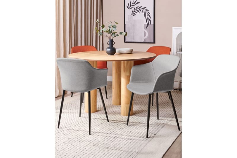 Sett med 2 spisestoler Elim - Grå, svart - Møbler - Stoler & lenestoler - Spisestuestoler & kjøkkenstoler