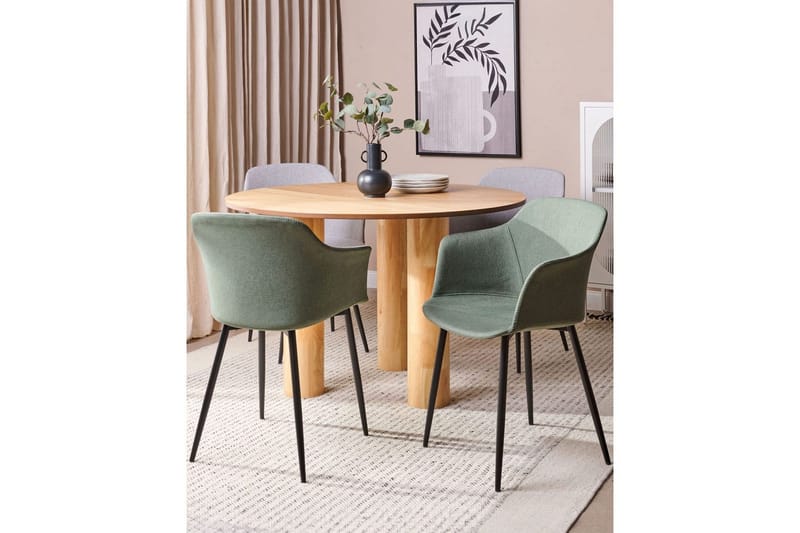 Sett med 2 spisestoler Elim - Grønn, Svart - Møbler - Stoler & lenestoler - Spisestuestoler & kjøkkenstoler