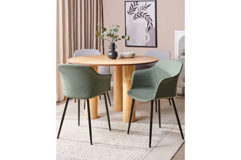 Sett med 2 spisestoler Elim - Grønn, Svart - Møbler - Stoler & lenestoler - Spisestuestoler & kjøkkenstoler