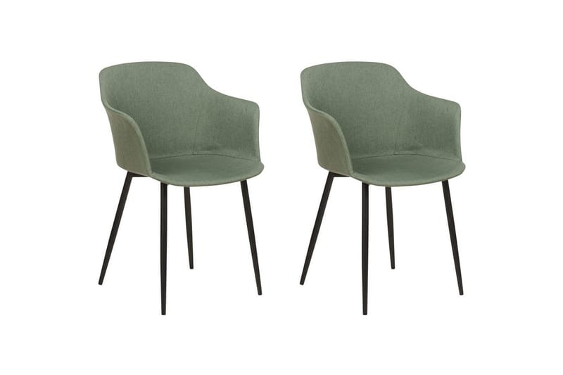 Sett med 2 spisestoler Elim, Grønn, Svart