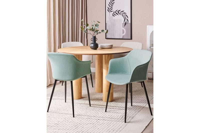 Sett med 2 spisestoler Elim - Mintgrønn, Svart - Møbler - Stoler & lenestoler - Spisestuestoler & kjøkkenstoler