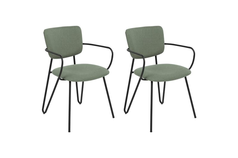 Sett med 2 spisestoler Elko, Grønn, Svart