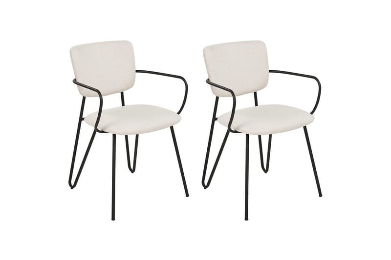 Sett med 2 spisestoler Elko, Hvit, Svart