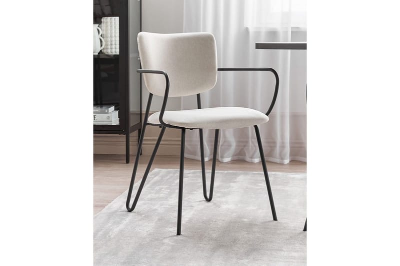 Sett med 2 spisestoler Elko - Hvit, Svart - Møbler - Stoler & lenestoler - Spisestuestoler & kjøkkenstoler