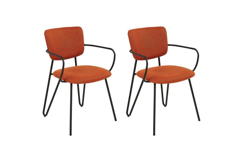 Sett med 2 spisestoler Elko - Oransje, svart - Møbler - Stoler & lenestoler - Spisestuestoler & kjøkkenstoler
