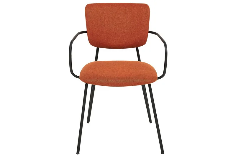 Sett med 2 spisestoler Elko - Oransje, svart - Møbler - Stoler & lenestoler - Spisestuestoler & kjøkkenstoler