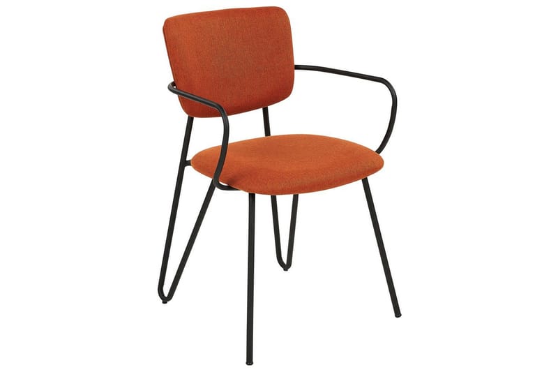 Sett med 2 spisestoler Elko - Oransje, svart - Møbler - Stoler & lenestoler - Spisestuestoler & kjøkkenstoler