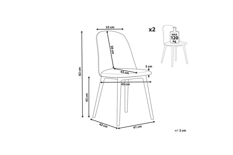 Sett med 2 spisestoler Fomby - Møbler - Stoler & lenestoler - Spisestuestoler & kjøkkenstoler