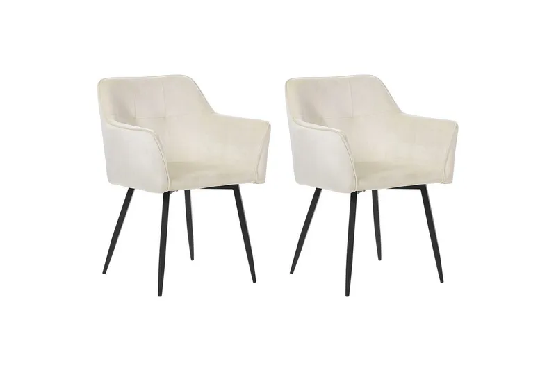 Sett med 2 spisestoler Jasmin - Beige, svart - Møbler - Stoler & lenestoler - Spisestuestoler & kjøkkenstoler