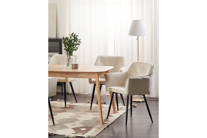 Sett med 2 spisestoler Jasmin - Beige, svart - Møbler - Stoler & lenestoler - Spisestuestoler & kjøkkenstoler