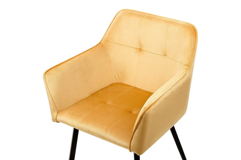 Sett med 2 spisestoler Jasmin - Gul, svart, Gul, Svart - Møbler - Stoler & lenestoler - Spisestuestoler & kjøkkenstoler