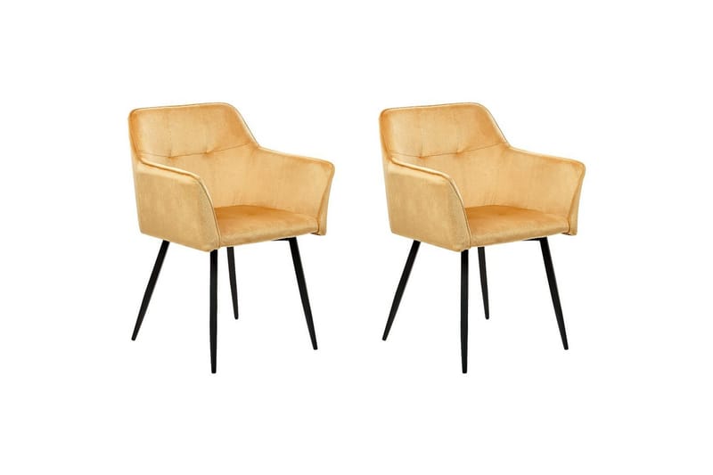 Sett med 2 spisestoler Jasmin - Gul, svart, Gul, Svart - Møbler - Stoler & lenestoler - Spisestuestoler & kjøkkenstoler