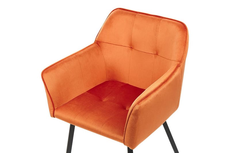 Sett med 2 spisestoler Jasmin - Oransje, svart - Møbler - Stoler & lenestoler - Spisestuestoler & kjøkkenstoler