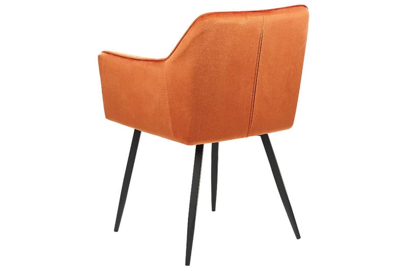 Sett med 2 spisestoler Jasmin - Oransje, svart - Møbler - Stoler & lenestoler - Spisestuestoler & kjøkkenstoler