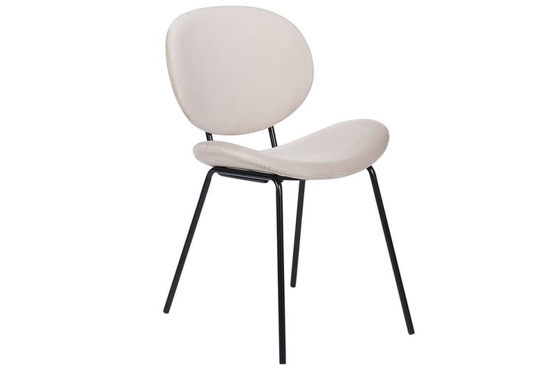 Sett med 2 spisestoler Luana - Beige, svart/Fløyel - Møbler - Stoler & lenestoler - Spisestuestoler & kjøkkenstoler