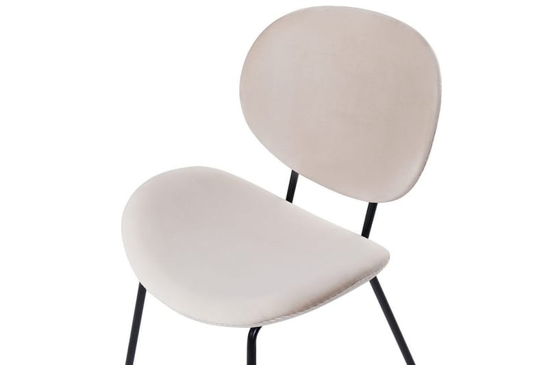 Sett med 2 spisestoler Luana - Beige, svart/Fløyel - Møbler - Stoler & lenestoler - Spisestuestoler & kjøkkenstoler