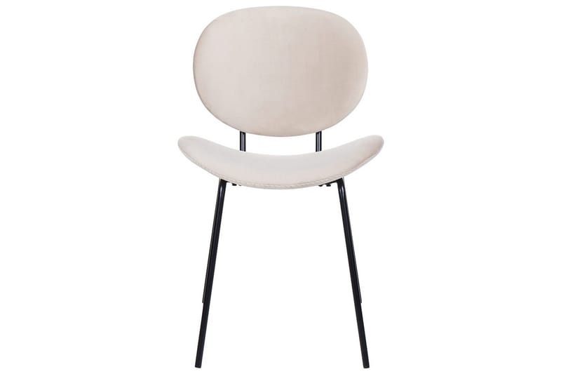 Sett med 2 spisestoler Luana - Beige, svart/Fløyel - Møbler - Stoler & lenestoler - Spisestuestoler & kjøkkenstoler