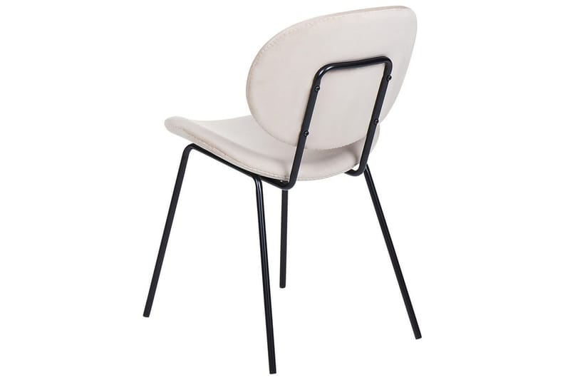 Sett med 2 spisestoler Luana - Beige, svart/Fløyel - Møbler - Stoler & lenestoler - Spisestuestoler & kjøkkenstoler