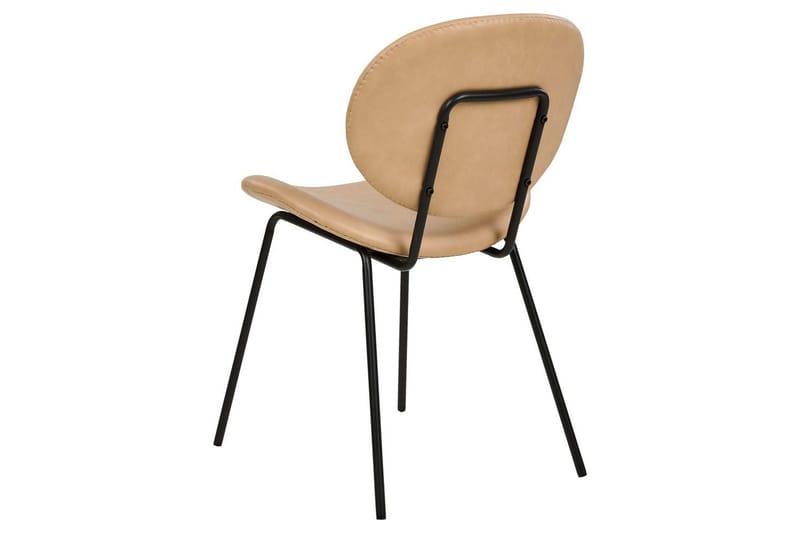 Sett med 2 spisestoler Luana - Beige, svart/Kunstlær - Møbler - Stoler & lenestoler - Spisestuestoler & kjøkkenstoler