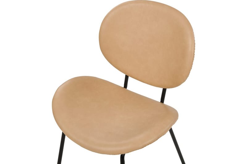 Sett med 2 spisestoler Luana - Beige, svart/Kunstlær - Møbler - Stoler & lenestoler - Spisestuestoler & kjøkkenstoler