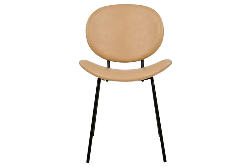Sett med 2 spisestoler Luana - Beige, svart/Kunstlær - Møbler - Stoler & lenestoler - Spisestuestoler & kjøkkenstoler