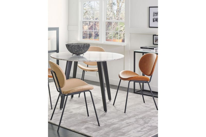 Sett med 2 spisestoler Luana - Beige, svart/Kunstlær - Møbler - Stoler & lenestoler - Spisestuestoler & kjøkkenstoler