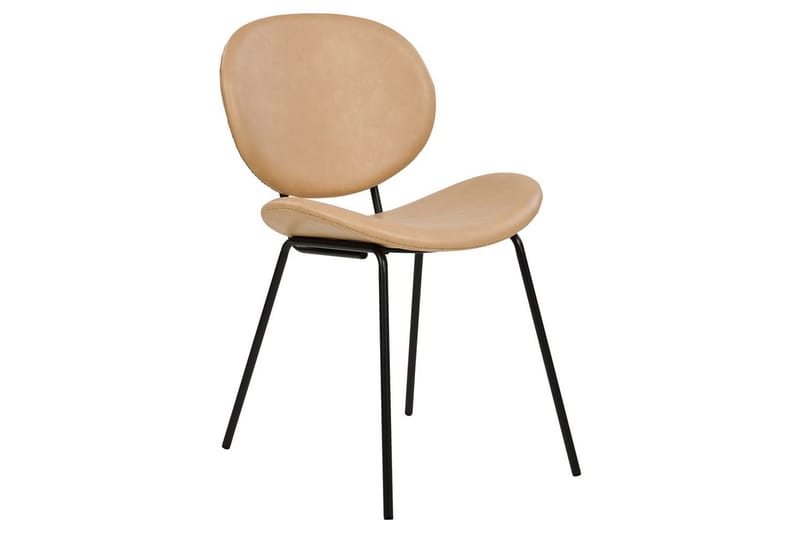 Sett med 2 spisestoler Luana - Beige, svart/Kunstlær - Møbler - Stoler & lenestoler - Spisestuestoler & kjøkkenstoler