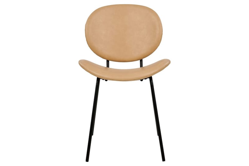 Sett med 2 spisestoler Luana - Beige, svart/Kunstlær - Møbler - Stoler & lenestoler - Spisestuestoler & kjøkkenstoler