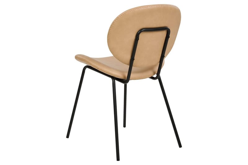 Sett med 2 spisestoler Luana - Beige, svart/Kunstlær - Møbler - Stoler & lenestoler - Spisestuestoler & kjøkkenstoler