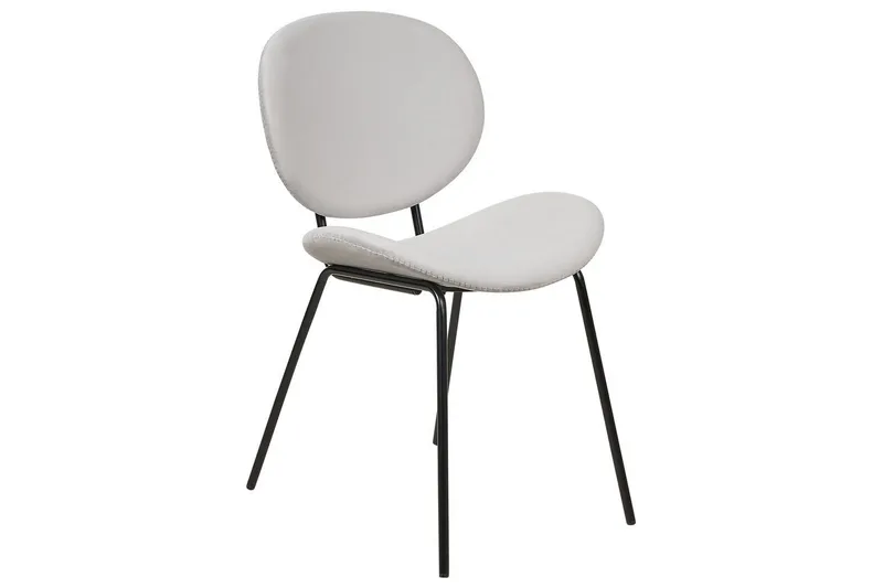 Sett med 2 spisestoler Luana - Grå, svart/Fløyel - Møbler - Stoler & lenestoler - Spisestuestoler & kjøkkenstoler