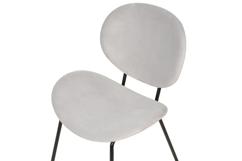 Sett med 2 spisestoler Luana - Grå, svart/Fløyel - Møbler - Stoler & lenestoler - Spisestuestoler & kjøkkenstoler