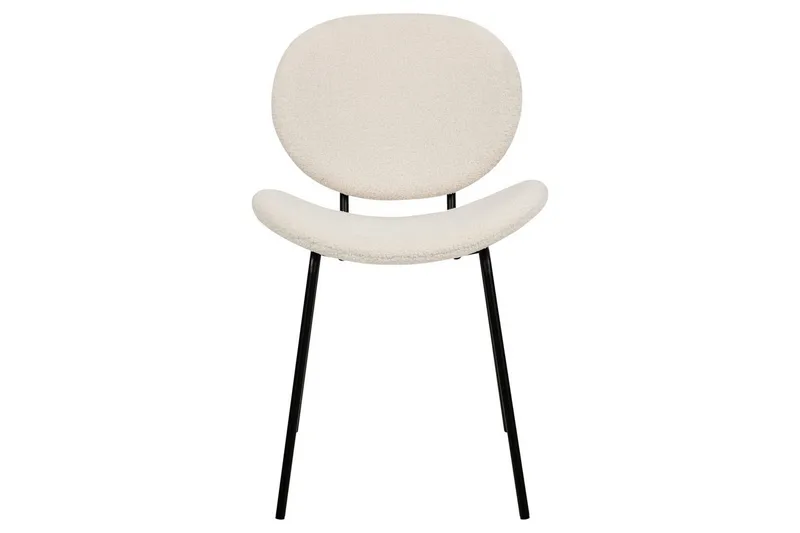 Sett med 2 spisestoler Luana - Hvit, Svart/Bouclé - Møbler - Stoler & lenestoler - Spisestuestoler & kjøkkenstoler