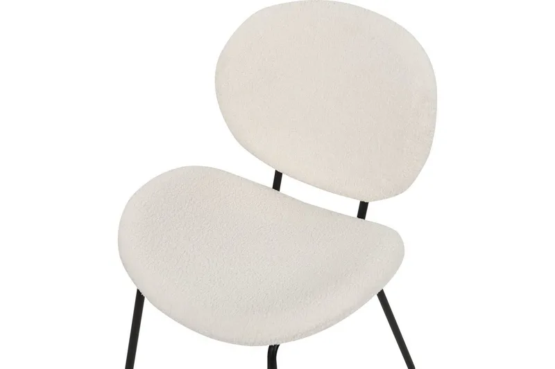 Sett med 2 spisestoler Luana - Hvit, Svart/Bouclé - Møbler - Stoler & lenestoler - Spisestuestoler & kjøkkenstoler