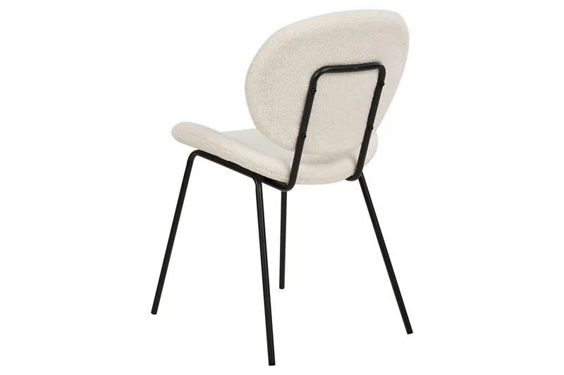 Sett med 2 spisestoler Luana - Hvit, Svart/Bouclé - Møbler - Stoler & lenestoler - Spisestuestoler & kjøkkenstoler