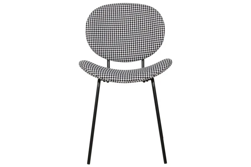 Sett med 2 spisestoler Luana - Svart, Hvit/Polyester - Møbler - Stoler & lenestoler - Spisestuestoler & kjøkkenstoler