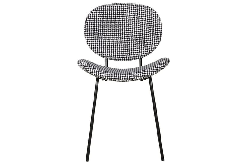 Sett med 2 spisestoler Luana - Svart, Hvit/Polyester - Møbler - Stoler & lenestoler - Spisestuestoler & kjøkkenstoler