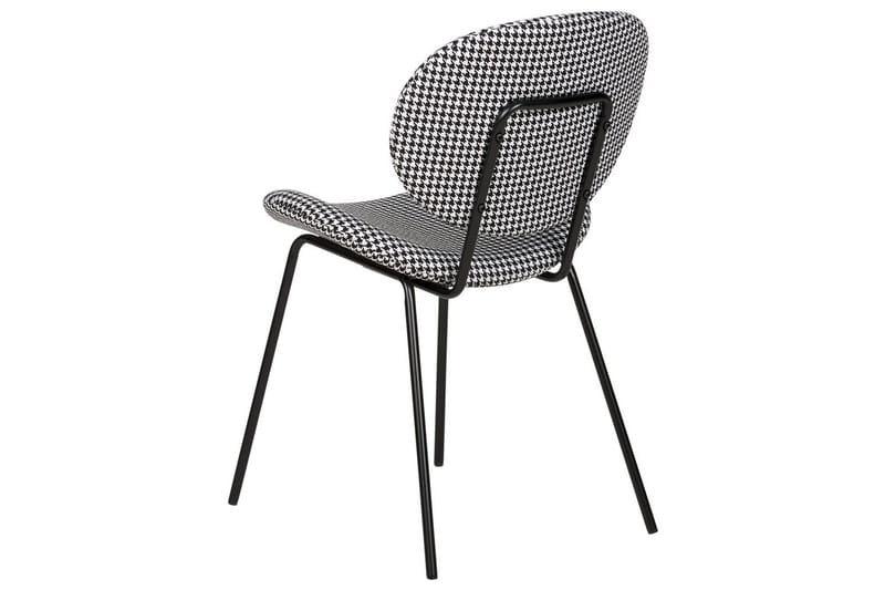 Sett med 2 spisestoler Luana - Svart, Hvit/Polyester - Møbler - Stoler & lenestoler - Spisestuestoler & kjøkkenstoler