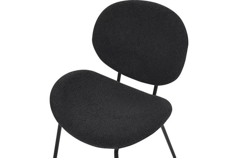 Sett med 2 spisestoler Luana - Svart/Bouclé - Møbler - Stoler & lenestoler - Spisestuestoler & kjøkkenstoler