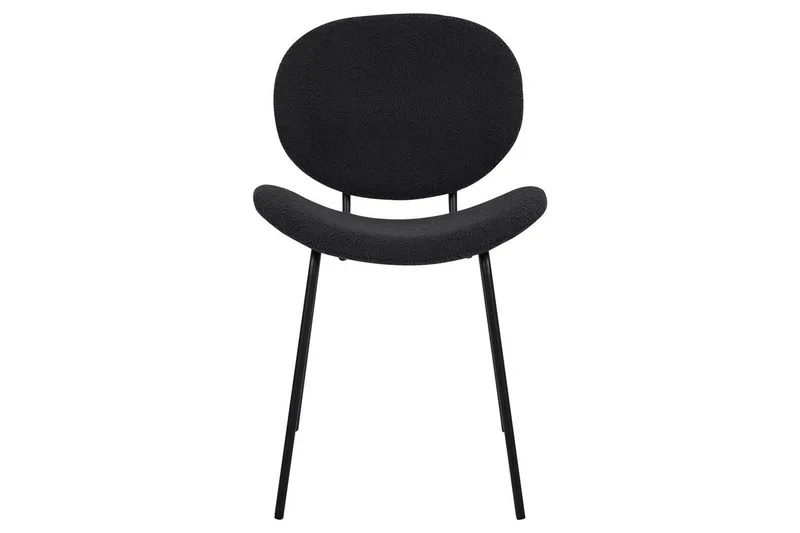 Sett med 2 spisestoler Luana - Svart/Bouclé - Møbler - Stoler & lenestoler - Spisestuestoler & kjøkkenstoler