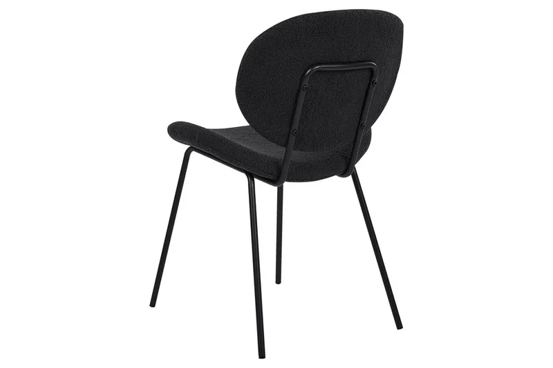 Sett med 2 spisestoler Luana - Svart/Bouclé - Møbler - Stoler & lenestoler - Spisestuestoler & kjøkkenstoler