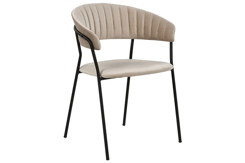 Sett med 2 spisestoler Mariposa - Beige, svart/Fløyel - Møbler - Stoler & lenestoler - Spisestuestoler & kjøkkenstoler