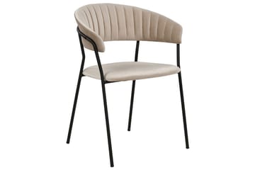 Sett med 2 spisestoler Mariposa - Beige, svart/Fløyel - Møbler - Stoler & lenestoler - Spisestuestoler & kjøkkenstoler