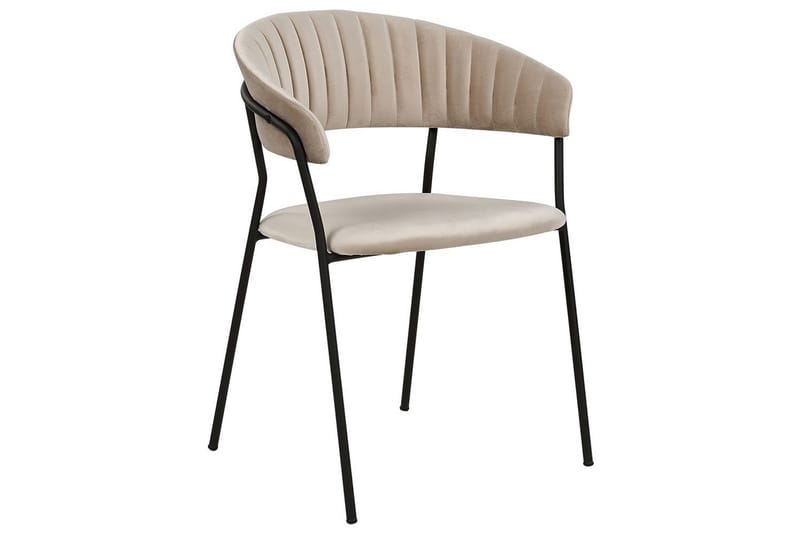 Sett med 2 spisestoler Mariposa - Beige, svart/Fløyel - Møbler - Stoler & lenestoler - Spisestuestoler & kjøkkenstoler