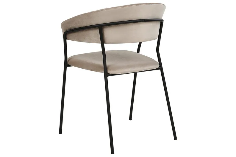 Sett med 2 spisestoler Mariposa - Beige, svart/Fløyel - Møbler - Stoler & lenestoler - Spisestuestoler & kjøkkenstoler