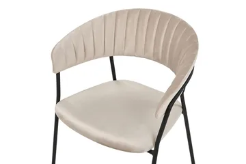 Sett med 2 spisestoler Mariposa - Beige, svart/Fløyel - Møbler - Stoler & lenestoler - Spisestuestoler & kjøkkenstoler