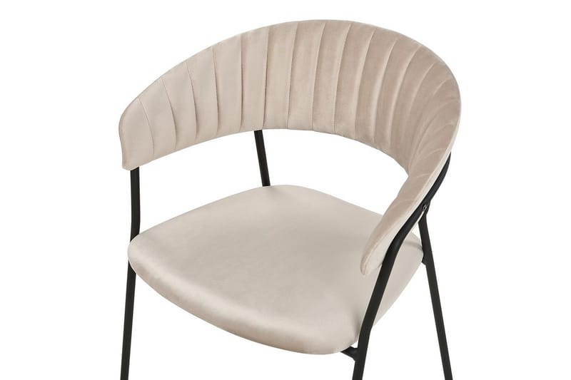 Sett med 2 spisestoler Mariposa - Beige, svart/Fløyel - Møbler - Stoler & lenestoler - Spisestuestoler & kjøkkenstoler
