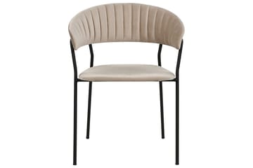 Sett med 2 spisestoler Mariposa - Beige, svart/Fløyel - Møbler - Stoler & lenestoler - Spisestuestoler & kjøkkenstoler