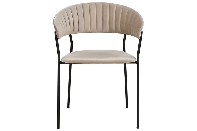 Sett med 2 spisestoler Mariposa - Beige, svart/Fløyel - Møbler - Stoler & lenestoler - Spisestuestoler & kjøkkenstoler